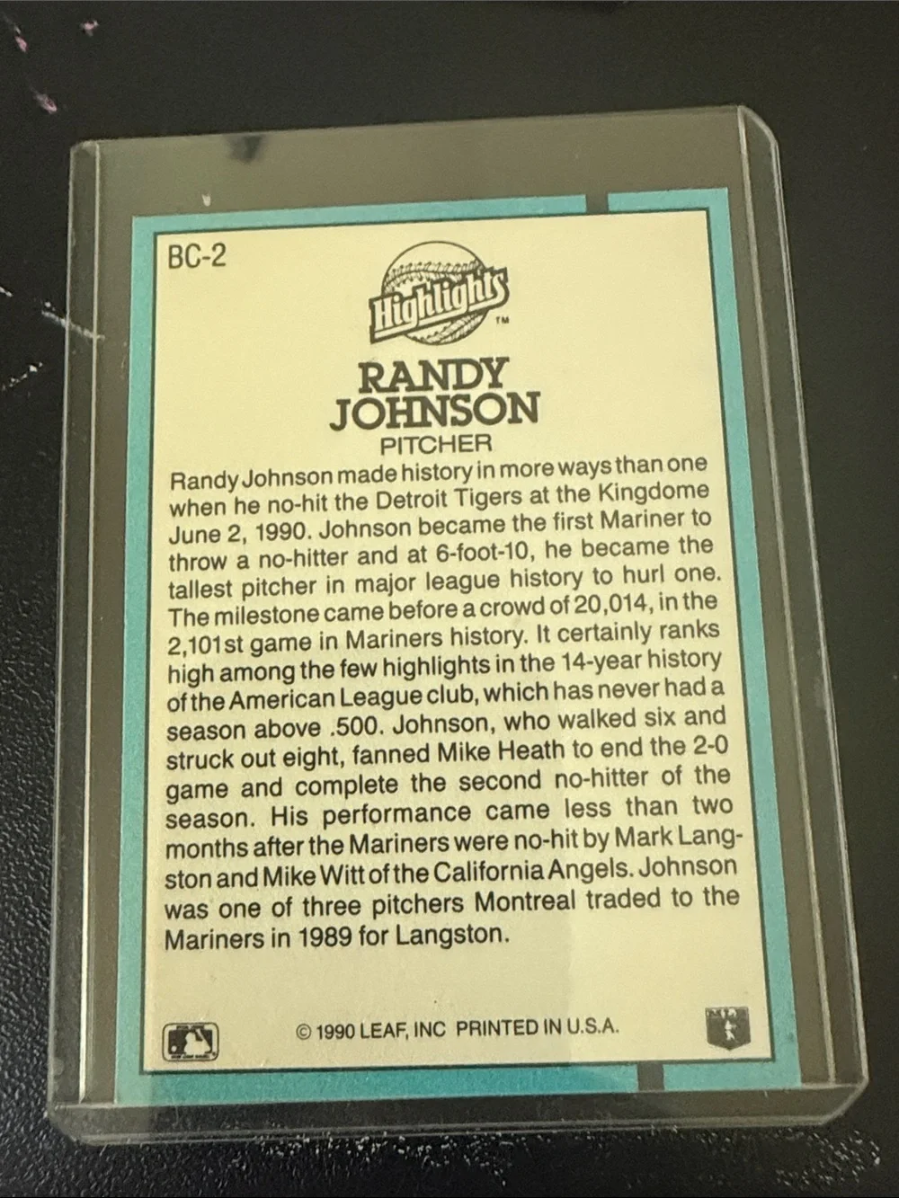 Randy Johnson Baseball Card Lot - Set of 4